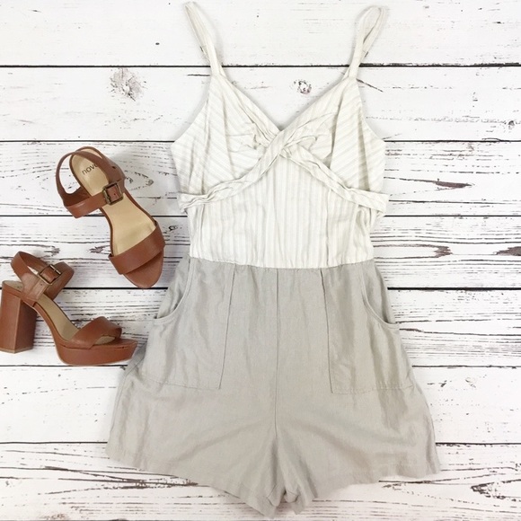 Anthropologie Pants - Anthropologie Lilka Poolside Stripe Linen Romper